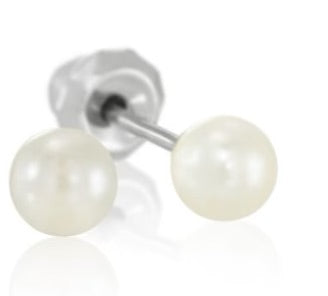 Bijoux de perçage de la marque Inverness.  4mm Cream Crystal Pearl Stainless (7022919614530)