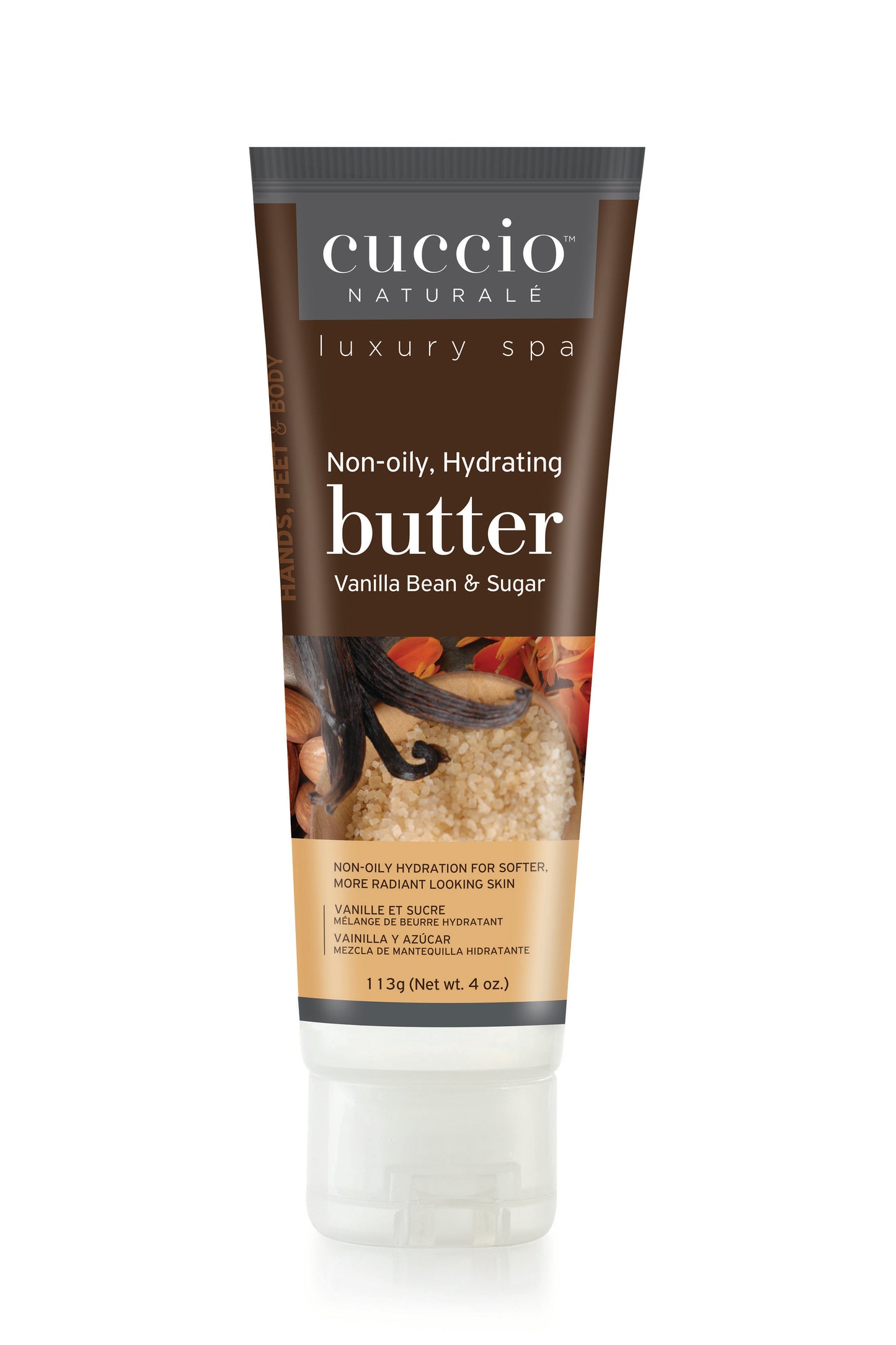 Beurre Vanille et Sucre de la marque Cuccio pour les mains, pieds et corps format 4oz. (7278396866626)