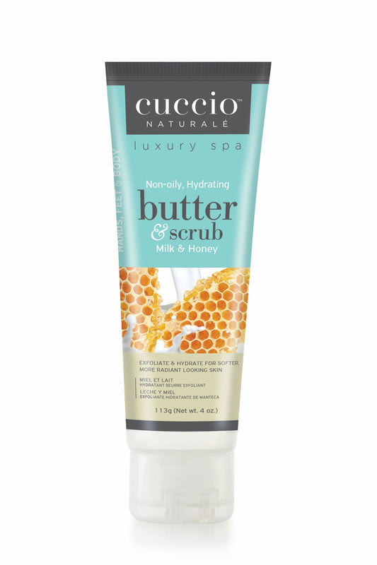 Butter & Scrub exfoliant a base de sucre de la marque Cuccio pour les mains, pieds et corps format 4oz. (1648202842182)