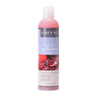 Exfoliant quotidien de la marque Cuccio a la grenades et figues pour les mains, pieds et corps formats 8oz