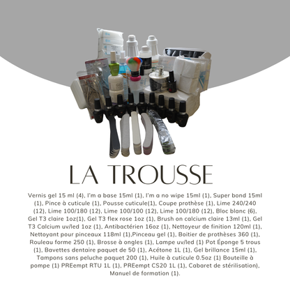 Trousse professionnelle incluse avec la formation Gel UV – Académie BEL